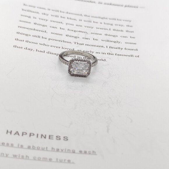 Pandora Rectangular Sparkling Halo Ring - Picture 6 of 6